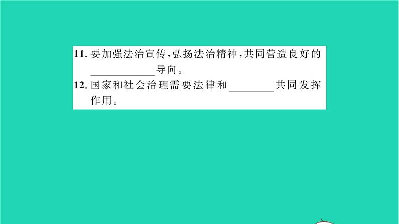 政治人教版九年级上册同步教学课件第2单元民主与法治第4课建设法治中国第2框凝聚法治共识习题05