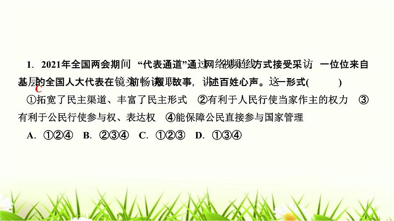 人教部编版九年级道德与法治上册第三课追求民主价值第2课时参与民主生活PPT课件第3页