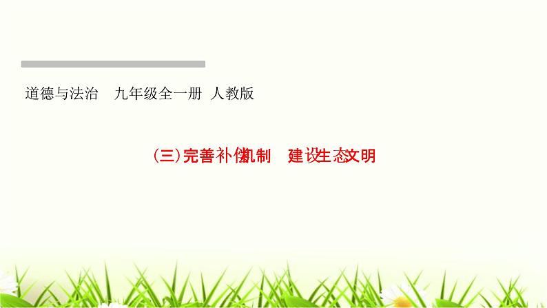 人教部编版九年级道德与法治上册热点突破专题(三)完善补偿机制建设生态文明PPT课件01