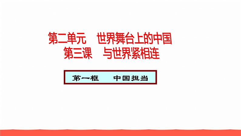 人教部编版九年级道德与法治下册3.1中国担当教学课件第1页