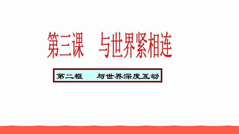 人教部编版九年级道德与法治下册3.2与世界深度互动教学课件第1页