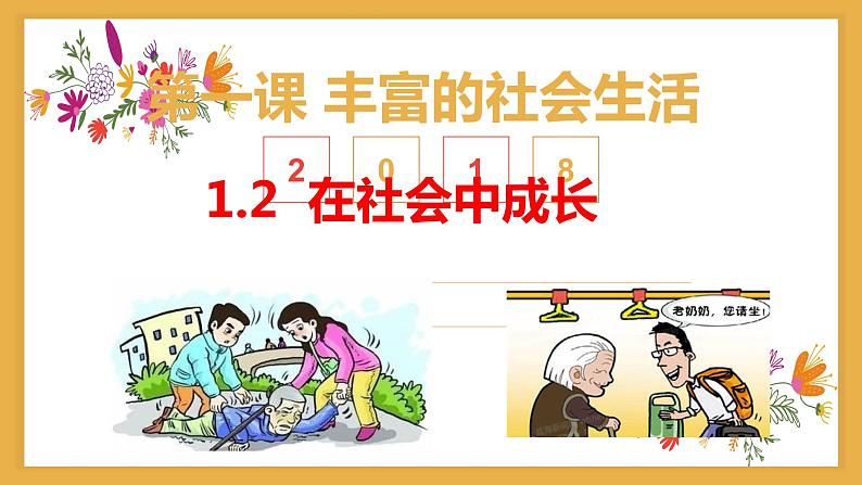 1.2 在社会中成长 课件-2022-2023学年部编版道德与法治八年级上册第1页