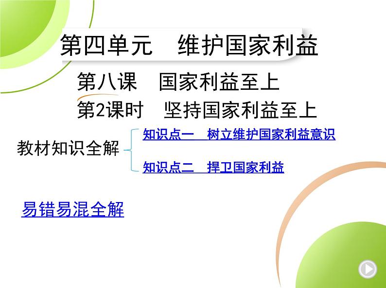 八年级上册道德与法治04-第四单元　维护国家利益 01-第八课　国家利益至上第2课时课件+同步练习01