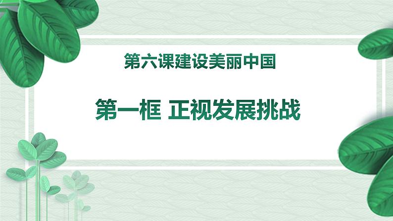 6.1正视发展挑战 课件  部编版道德与法治九年级上册02