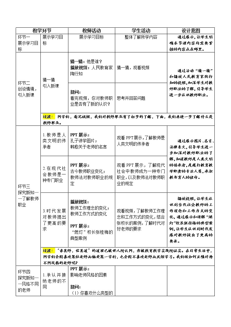 6.1 走近老师-精品课件+教案02
