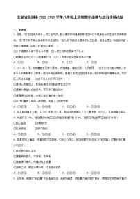 安徽省芜湖市 2022-2023学年八年级上学期期中道德与法治模拟试题(含答案)