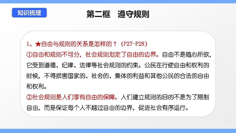 第三课 社会生活离不开规则（考点串讲）-八年级道德与法治上学期期中期末考点大串讲（部编版） 试卷课件08