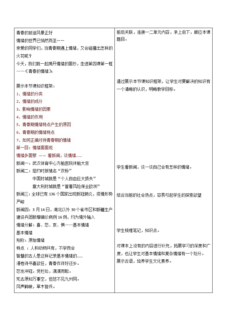 2.4.1 青春的情绪 教案第3页