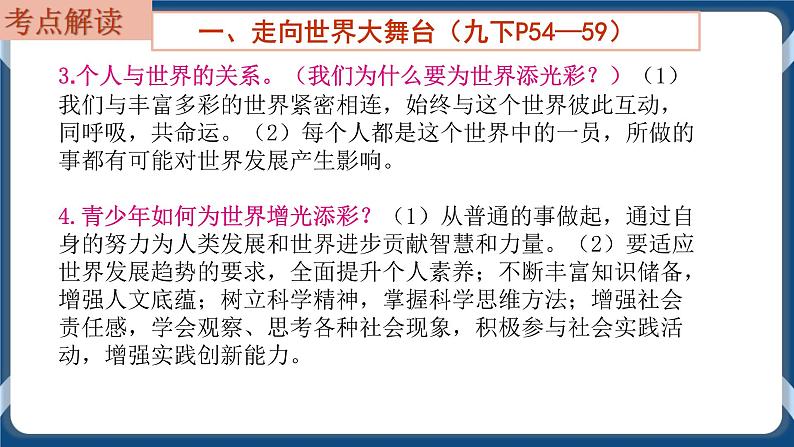 9.7  初中道德与法治 中考一轮复习第23课时九下三走向未来的少年 课件04