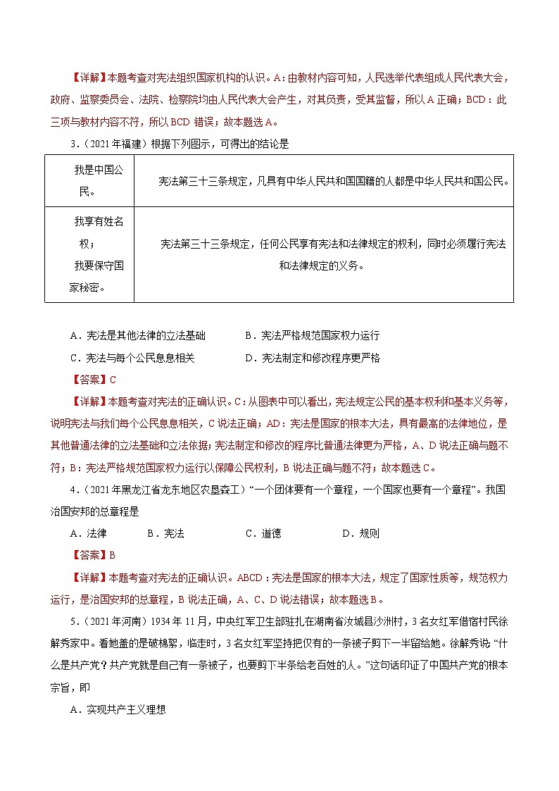 专题13 坚持宪法至上 课件＋考点清单＋对点练习02