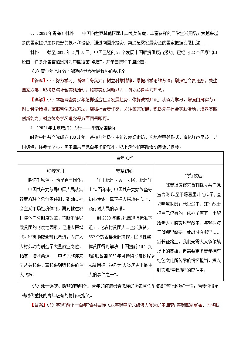 专题24 走向未来的少年 课件＋考点清单＋对点练习02