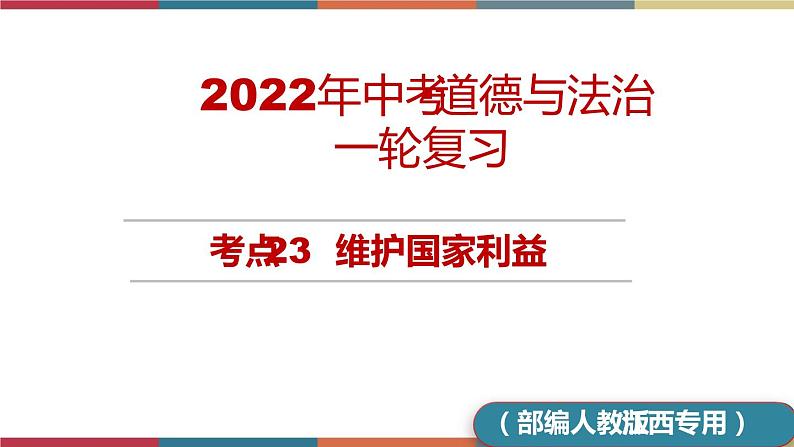 考点23 维护国家利益 课件+考点清单01