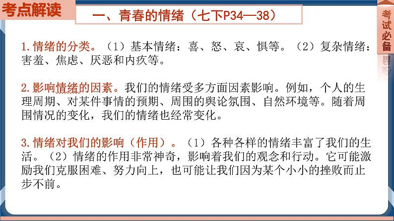 7.6  2022年初中道德与法治 中考一轮复习第6课时七下二做情绪情感的主人 课件03