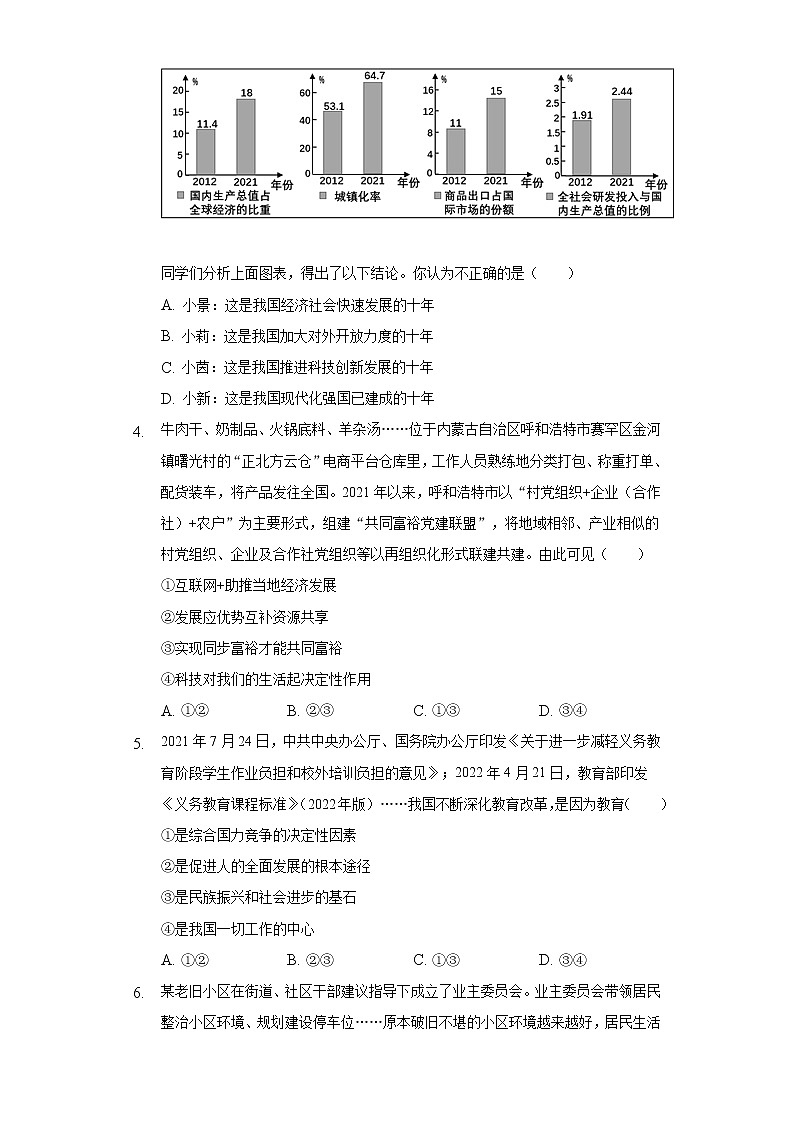2022-2023学年江西省南昌市十校联考九年级（上）期中道德与法治试卷（含解析）第2页