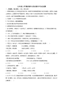 山东省济南市天桥区2022-2023学年七年级上学期期中道德与法治试题(含答案)