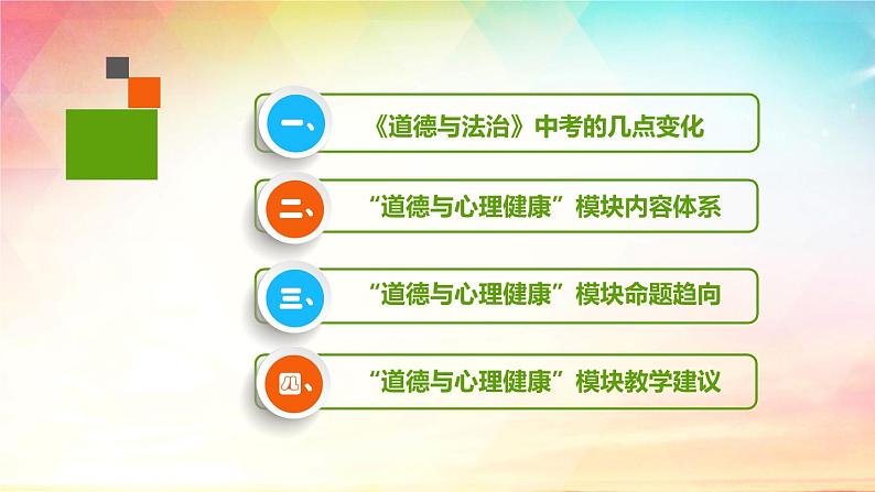 中考命题趋向与教学策略 ——“道德与心理健康”模块 课件02