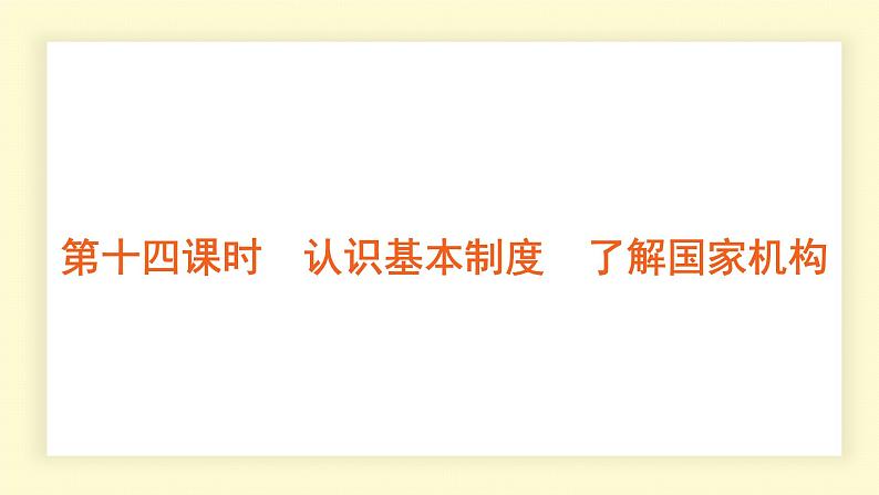 统编道法中考一轮复习考点解读：第十四课时　认识基本制度　了解国家机构 课件第1页