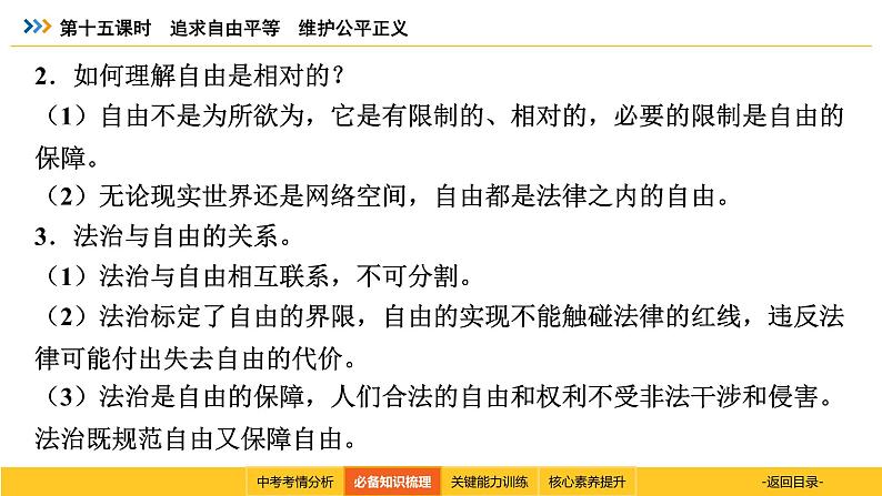 统编道法中考一轮复习考点解读：第十五课时　追求自由平等　维护公平正义 课件第6页