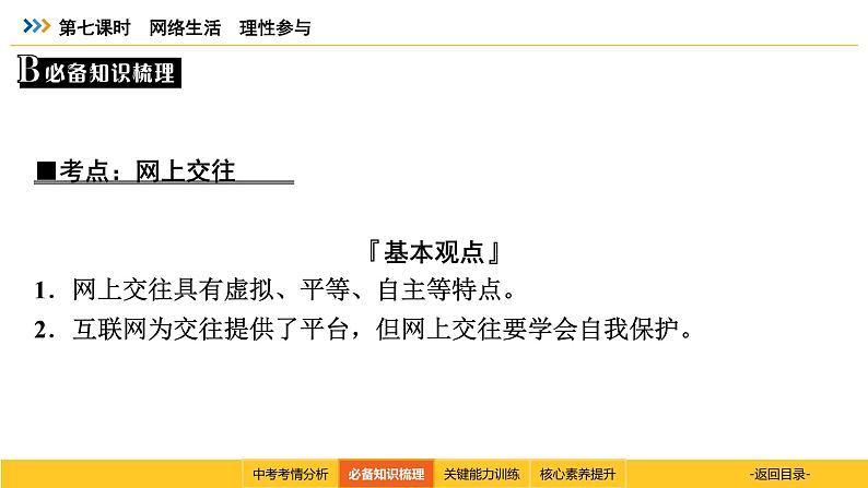 统编道法中考一轮复习考点解读：第七课时　网络生活　理性参与 课件第4页