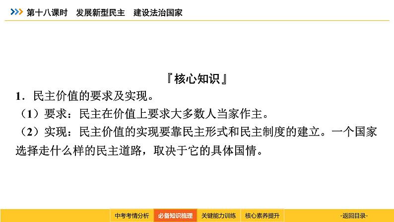 统编道法中考一轮复习考点解读：第十八课时　发展新型民主　建设法治国家 课件第6页