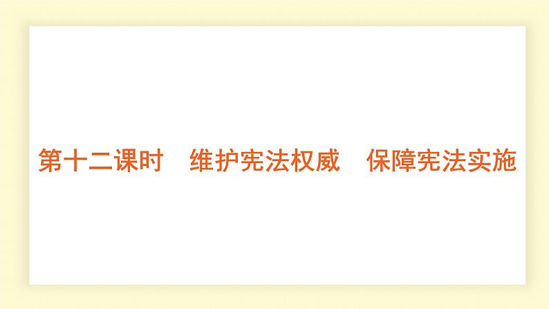 统编道法中考一轮复习考点解读：第十二课时　维护宪法权威　保障宪法实施 课件第1页