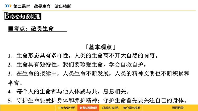 统编道法中考考点解读：第二课时　敬畏生命　活出精彩 课件第6页