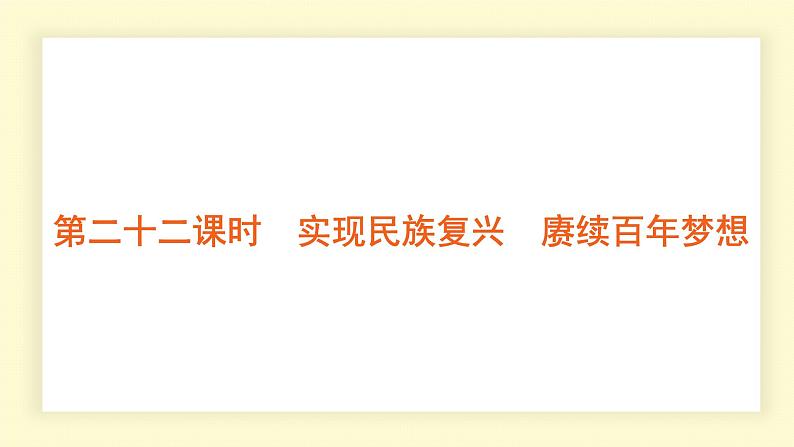 统编道法中考考点解读：第二十二课时　实现民族复兴　赓续百年梦想 课件01