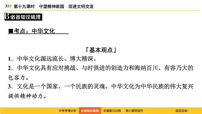 统编道法中考考点解读：第十九课时　守望精神家园　促进文明交流 课件05