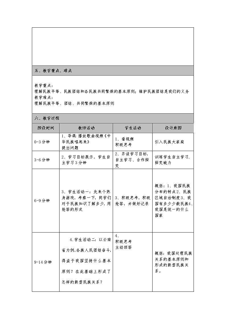 7.1 促进民族团结 教案第2页