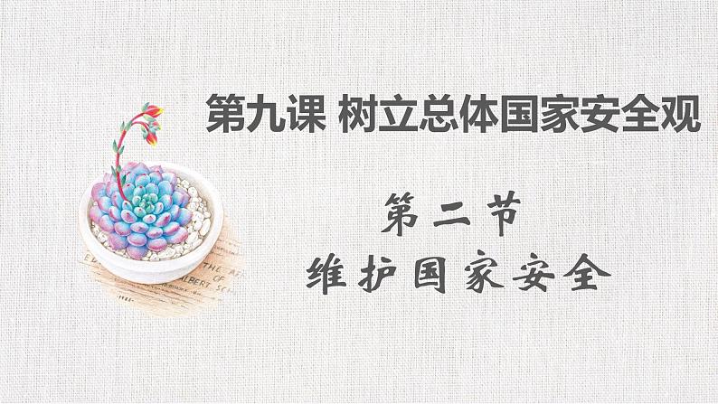 部编版道德与法治初中八年级上册同步课件  9.2 维护国家安全 课件第1页