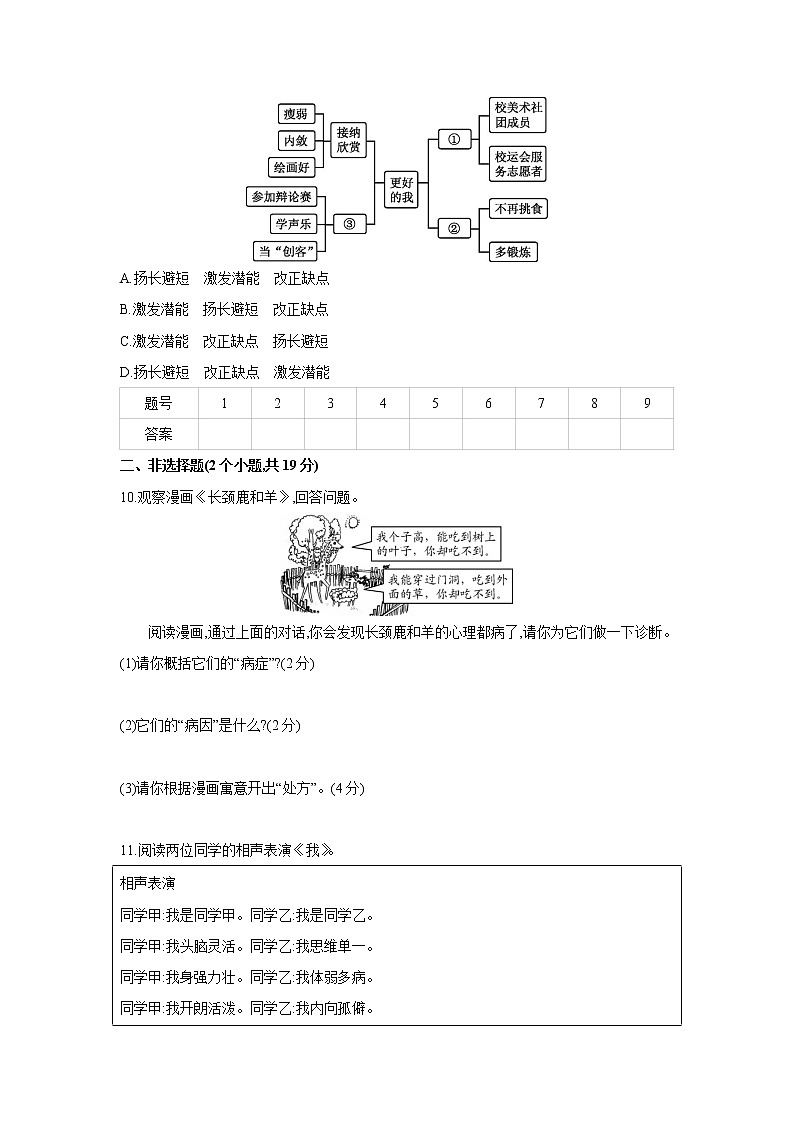 第三课   发现自己课课练（2课时、含答案）03