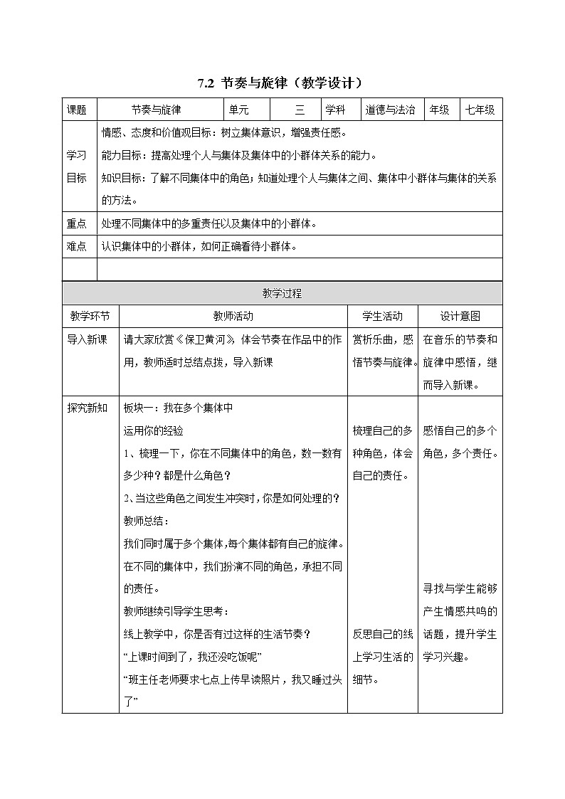 7.2节奏与旋律 课件＋教案01