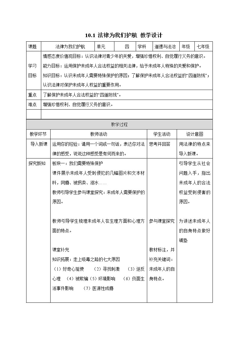 10.1法律为我们护航 课件＋教案01