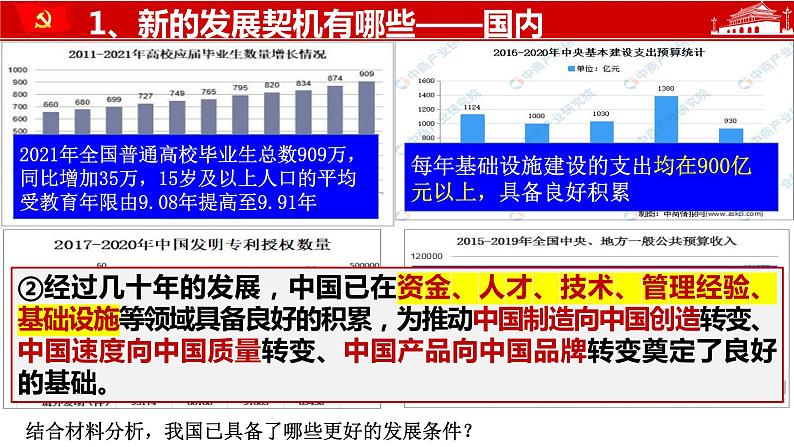 2022-2023学年部编版道德与法治九年级下册 4.1 中国的机遇与挑战 课件第6页