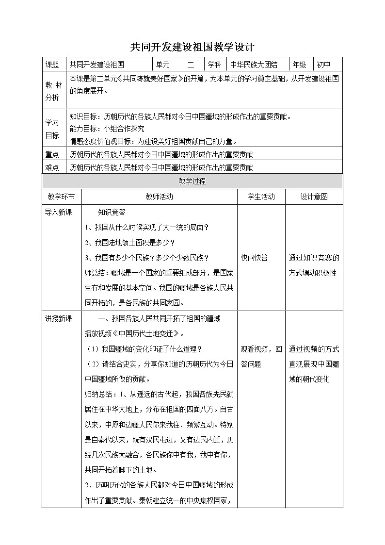 2.4共同开发建设祖国 课件+教案+素材01