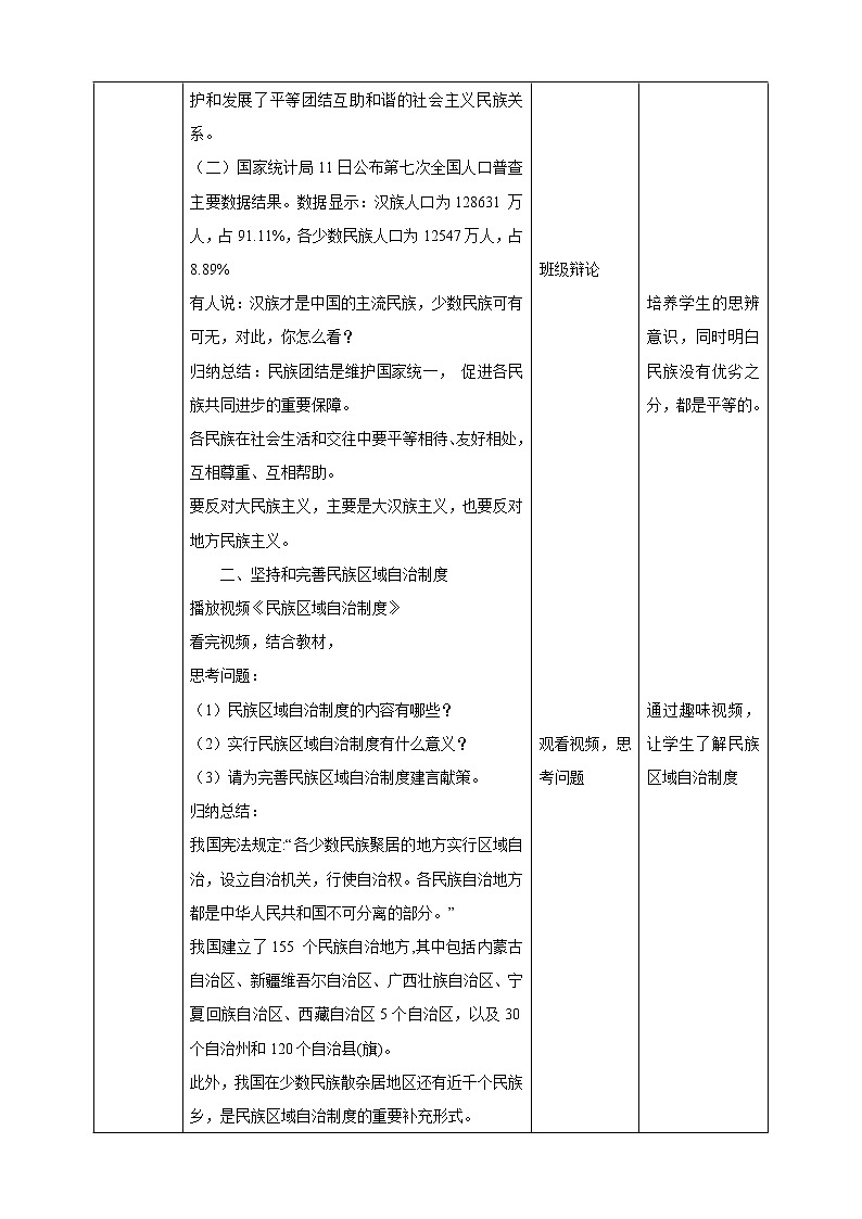 2.6共同筑牢民族团结基石 教学设计第2页