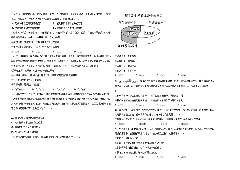 【期末仿真检测】部编版道德与法治（七年级上学期）仿真期末测试卷01（考试版）第2页