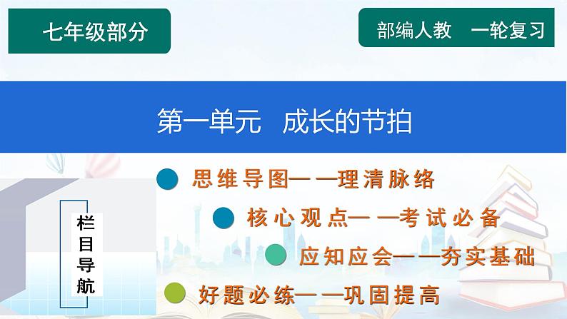 2023年中考道德与法治一轮复习课件第一单元 成长的节拍第1页