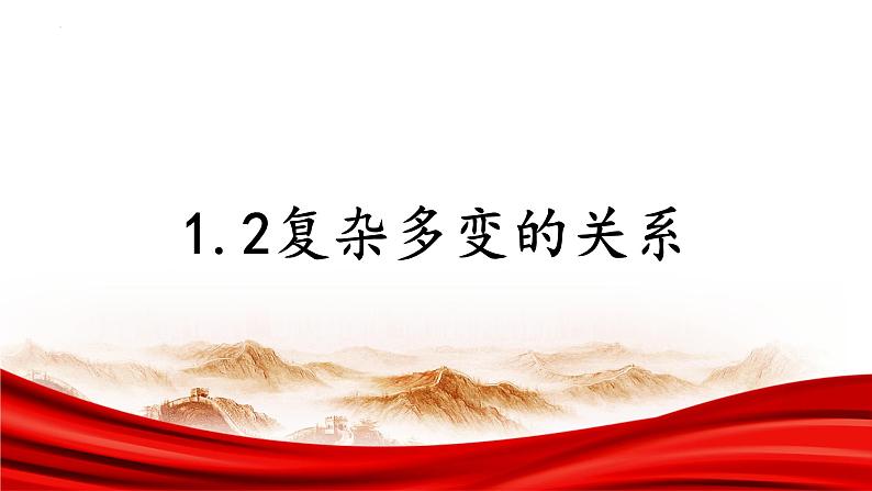 1.2 复杂多变的关系 课件-2022-2023学年部编版道德与法治九年级下册第1页