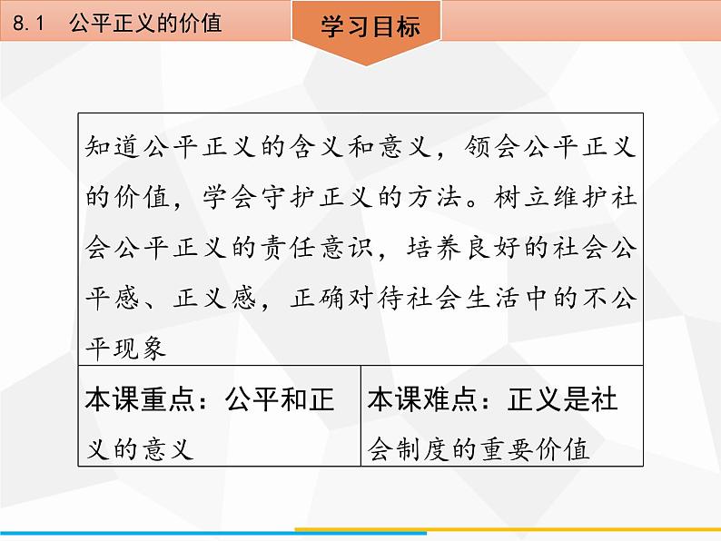 道德与法制八年级下册第八课　8．1　公平正义的价值课件第3页