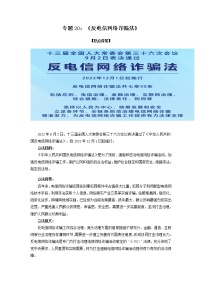 专题20：《反电信网络诈骗法》（文档版）-【每月时政】2023届高考时政热点专题（热点背景+热点解读+考向预测+创新演练）