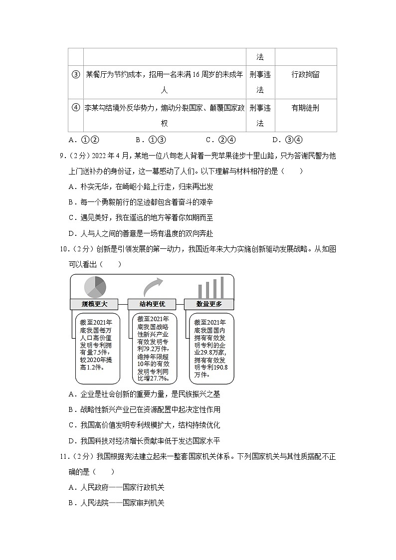 2022年贵州省遵义市中考道德与法治试卷03
