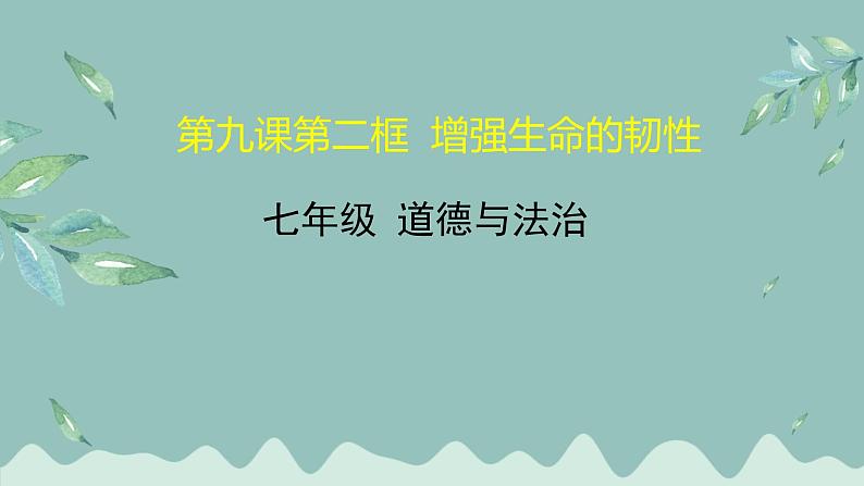 道德与法治 7年级上册 第15课时《增强生命的韧性》 课件带配套教案01