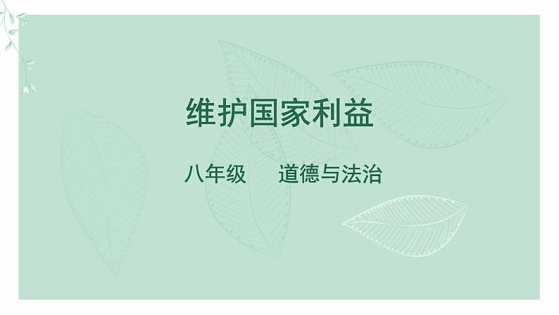 道德与法治八年级上册同步课件 维护国家利益第1页