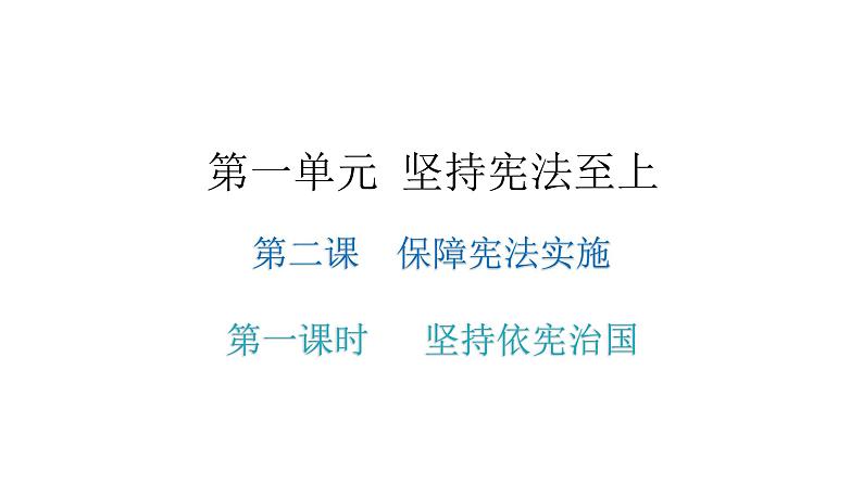 人教版八年级道德与法治下册第一课时坚持依宪治国教学课件第1页