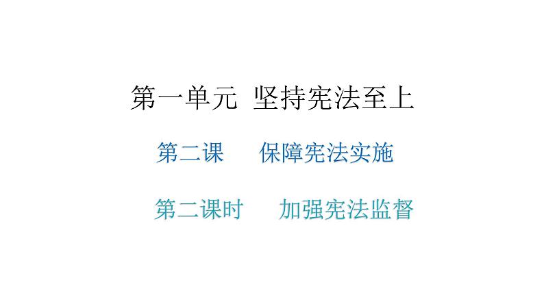 人教版八年级道德与法治下册第二课时加强宪法监督教学课件第1页