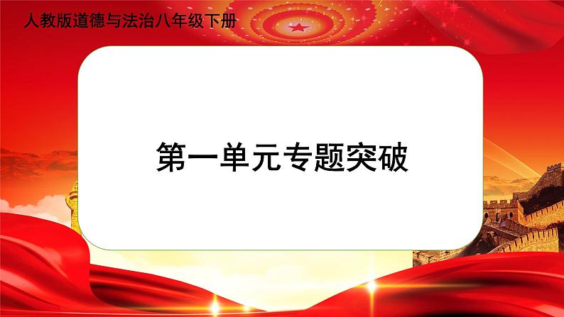 人教版道德与法治八下 第一单元（专题课件+单元检测+单元思维导图）01