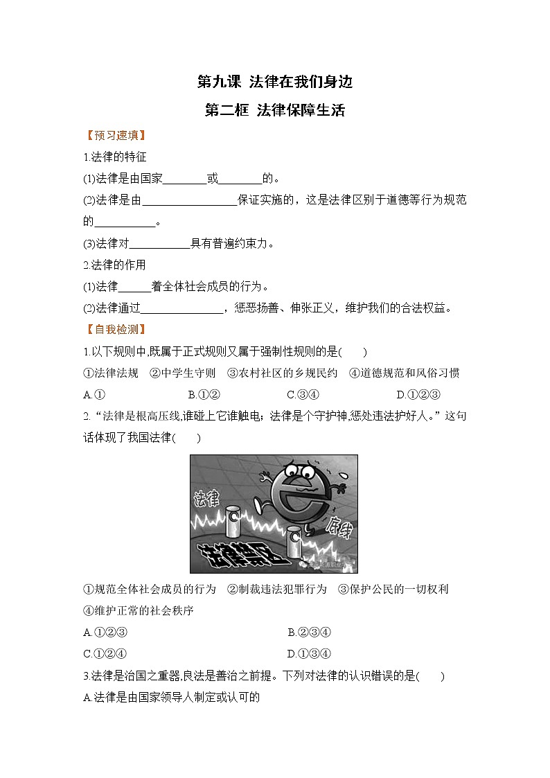 9.2 法律保障生活（课件+教案+导学案+练习+素材）01