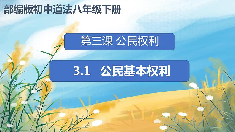 八下道法3.1公民基本权利  课件PPT+教案01