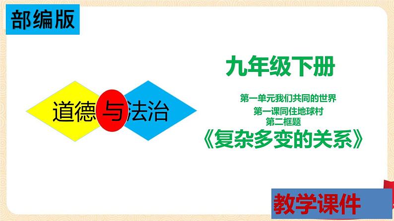 1.2 复杂多变的关系（课件+教案+学案+练习）部编版九年级道德与法治下册精品备课资源（教案 课件 学案 练习）01